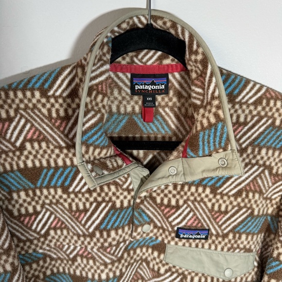 PATAGONIA SYNCHILLA AZTEC Pullover Multi Snap Button Sweater AOP Fleece Mens XXS - Picture 7 of 12